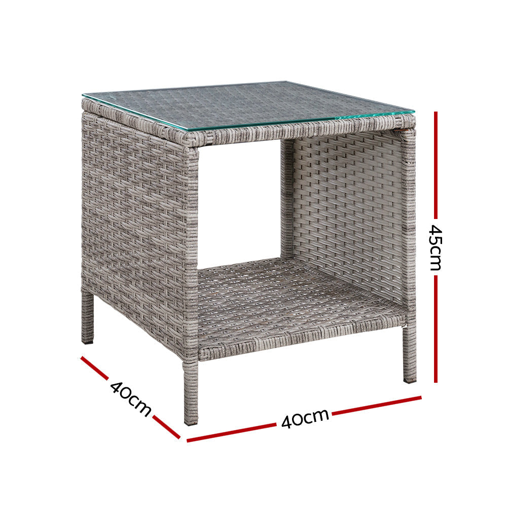 Armadale Wicker Side Table - Grey